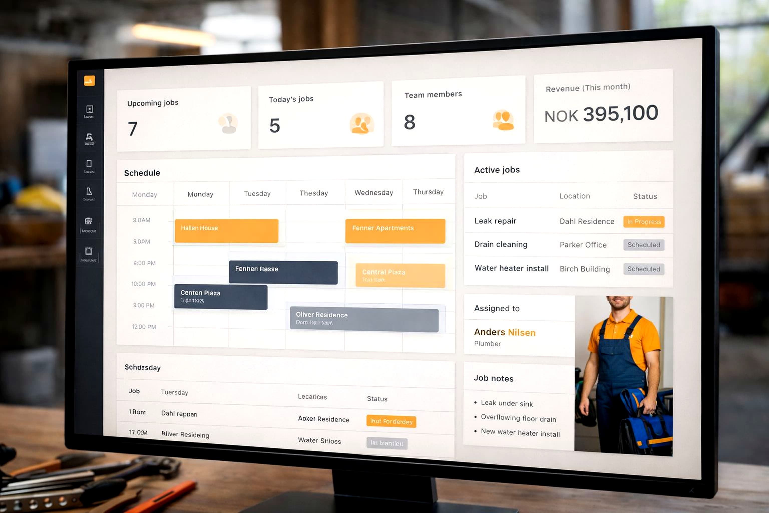 Blurred background representing progress and results